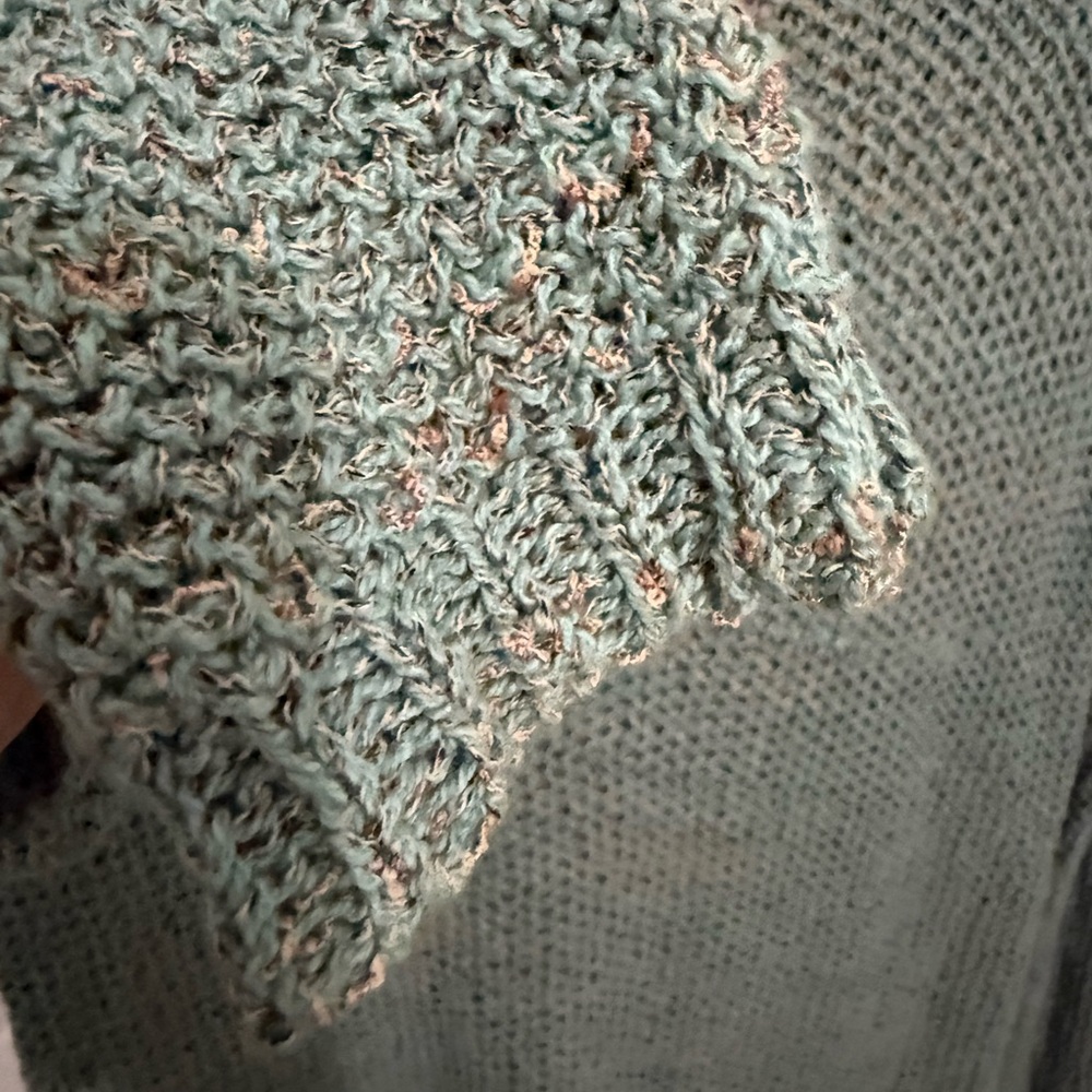 Free People Green Hooded Sweater *GOOD USED CONDITION* - Picture 6 of 11